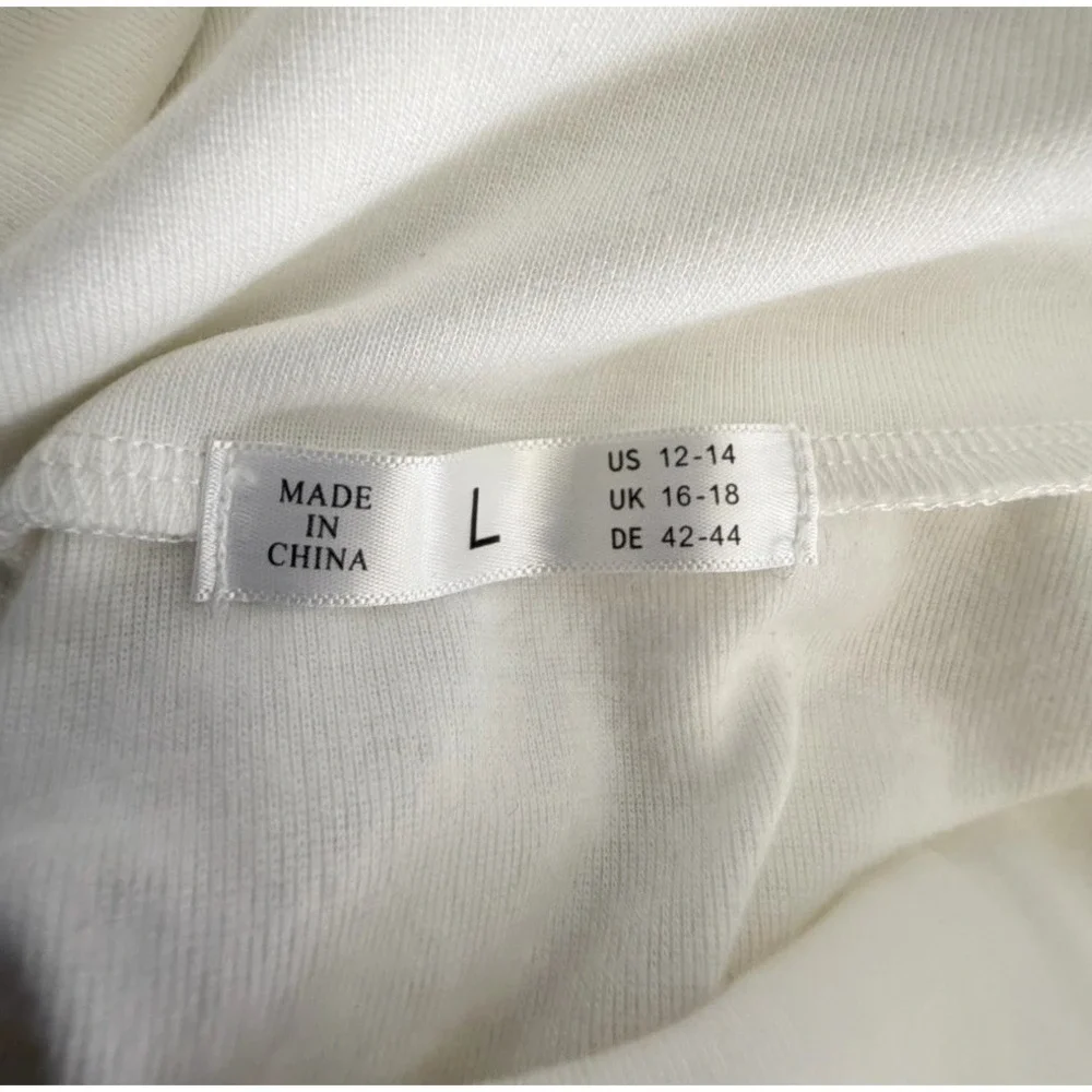Womens‎ White Long Sleeve Cowl Neck Tunic Sz 12/14 Laganlook Super Soft Comfy